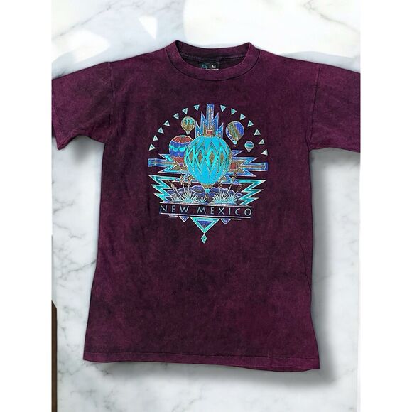 Vintage New Mexico Hot Air Balloon Shirt 90s Single Stitch Medium - Picture 1 of 5